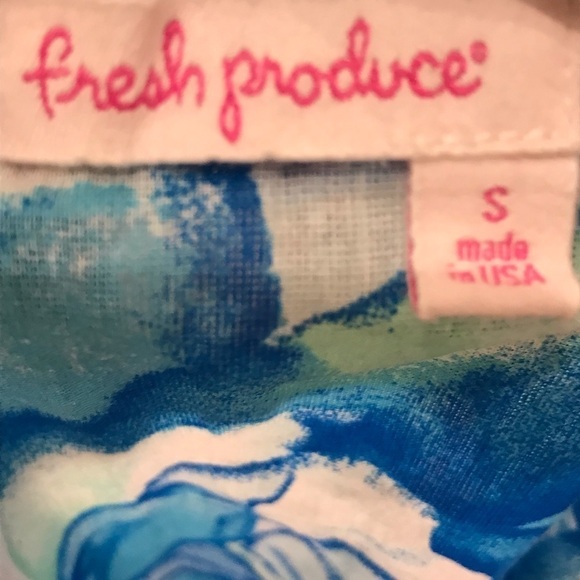 Fresh Produce 100% Cotton Blouse Tunic Floral Woman’s Size Small - Picture 5 of 6